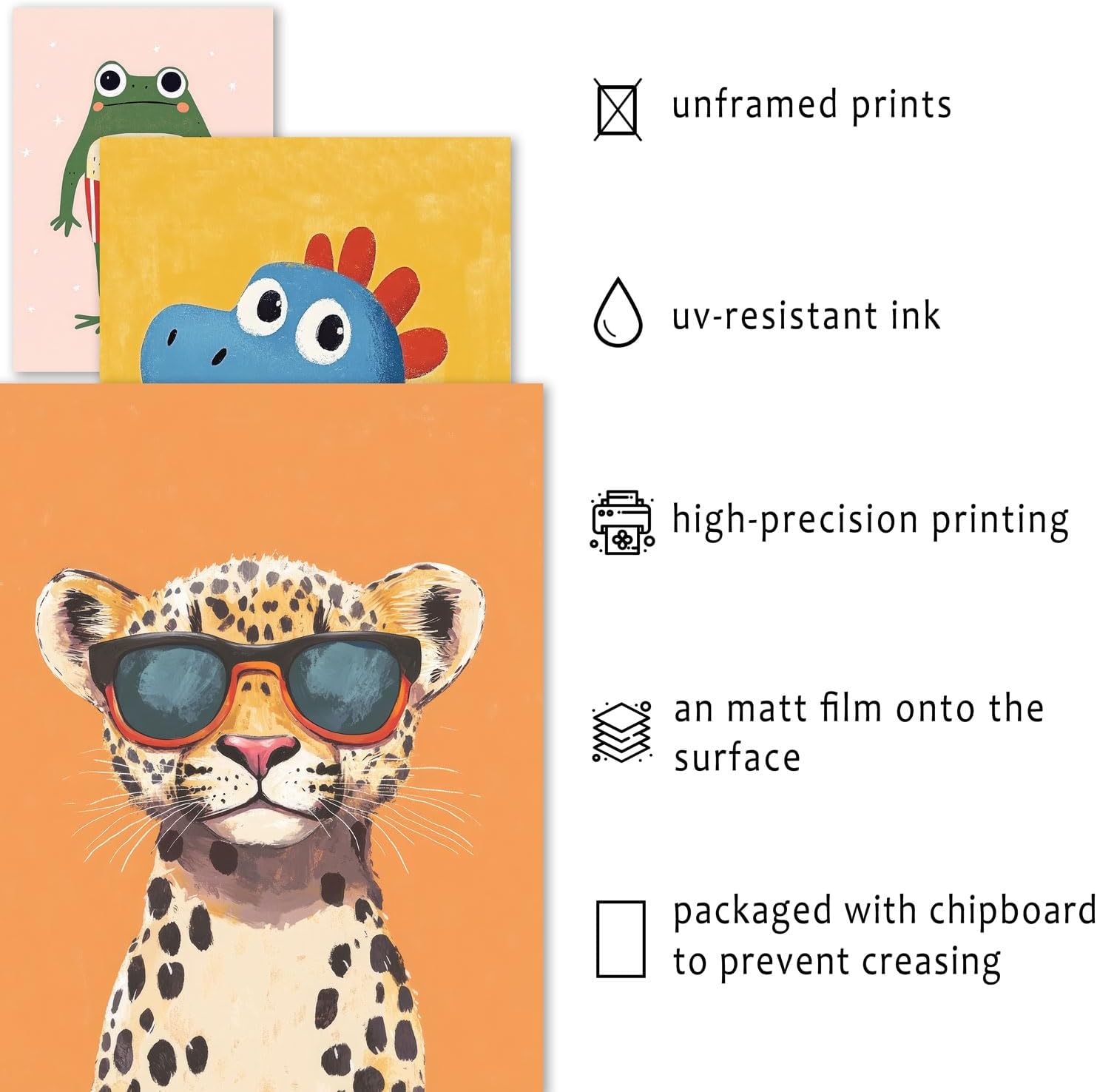 16-Piece Cute Animal Wall Art Set for Nurseries & Playrooms