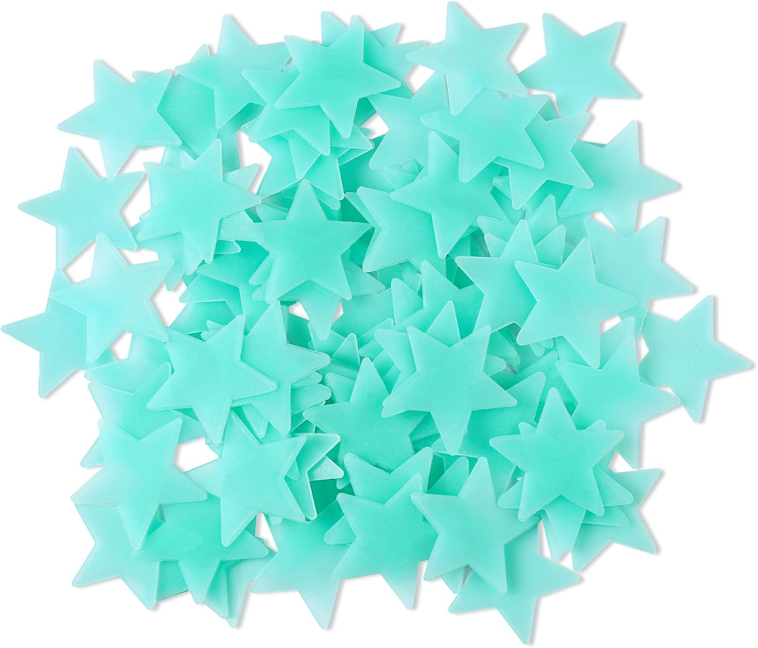 100-Piece Multicolor Glow-in-the-Dark Plastic Star Decals