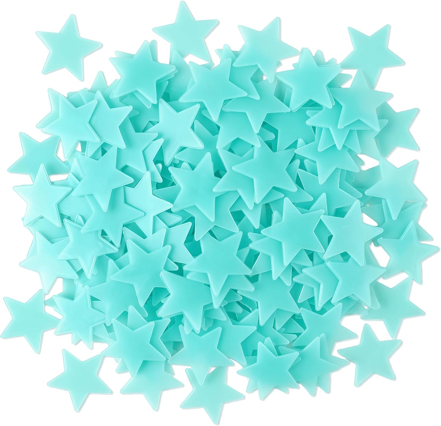 100-Piece Multicolor Glow-in-the-Dark Plastic Star Decals