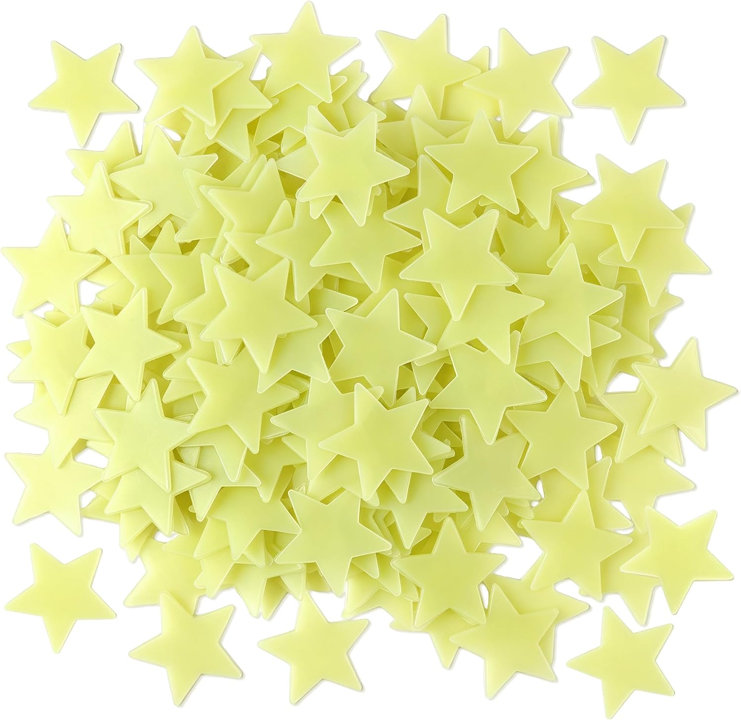 100-Piece Multicolor Glow-in-the-Dark Plastic Star Decals