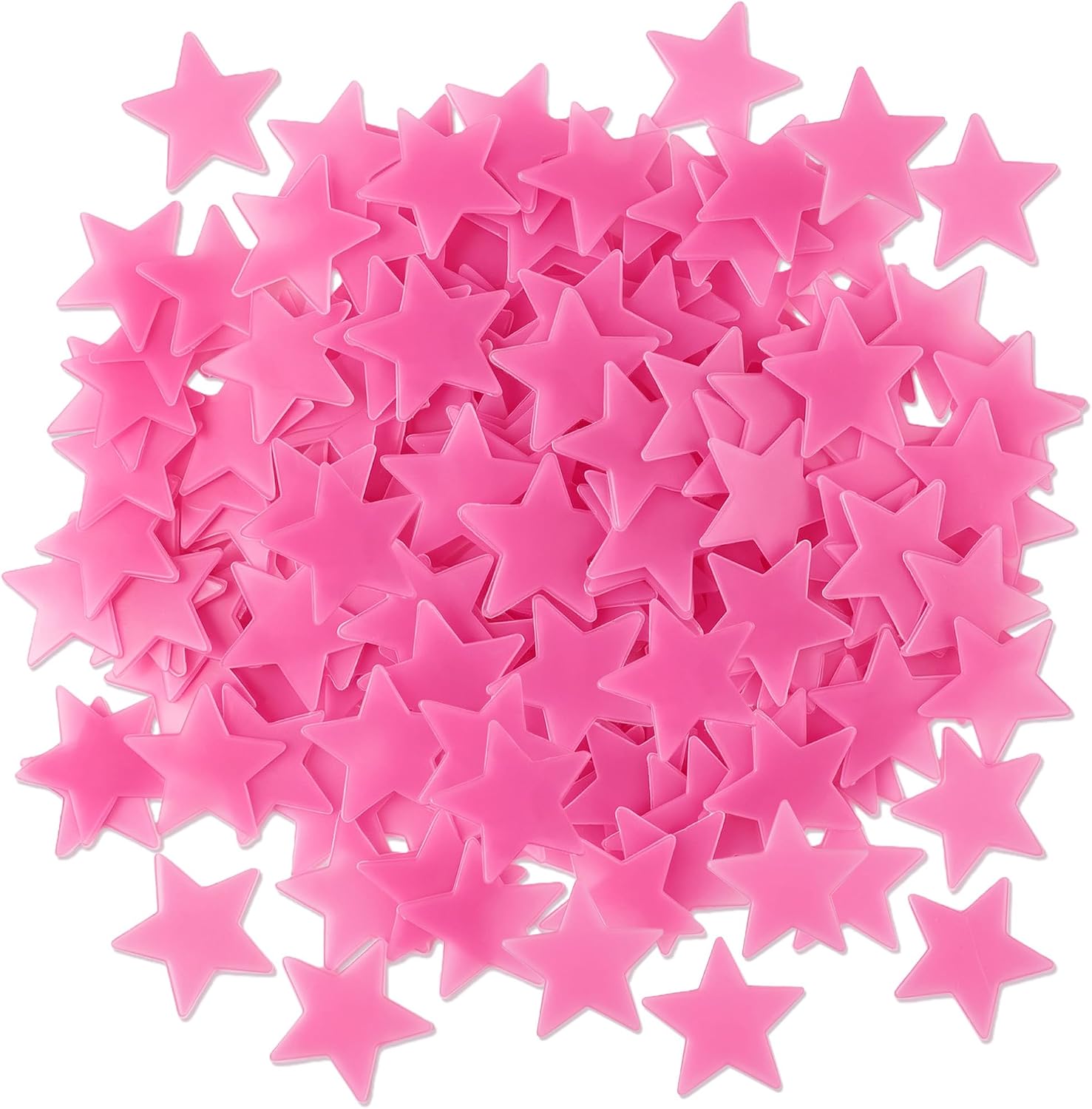 100-Piece Multicolor Glow-in-the-Dark Plastic Star Decals