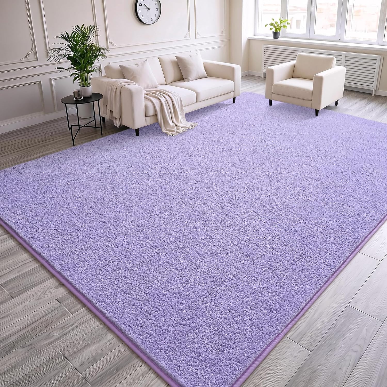 4x6 Lavender Purple Low Pile Rug for Kids' Rooms & Nurseries
