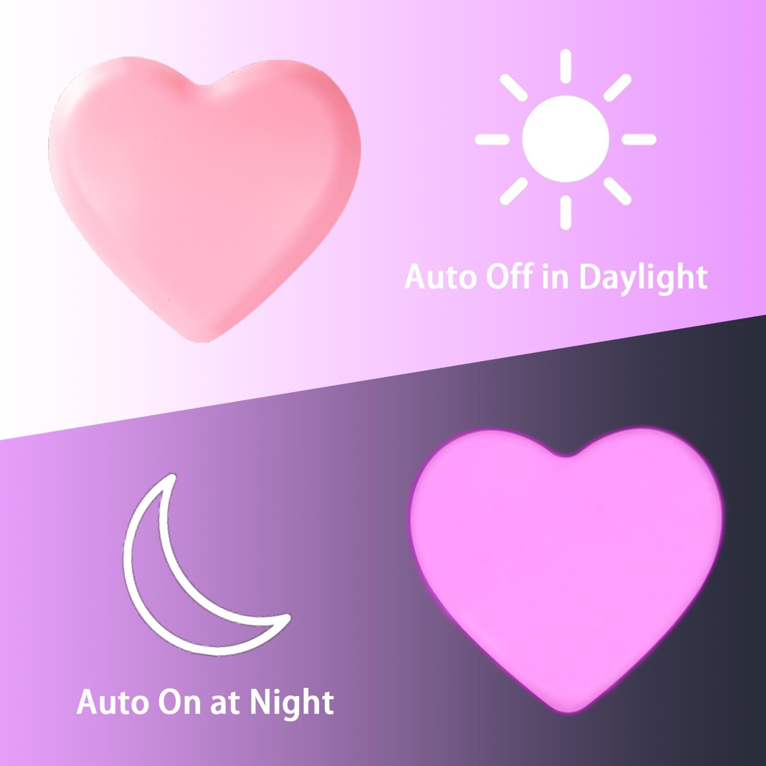 INZU Pink LED Plug-in Night Light for Kids, Auto Dusk to Dawn