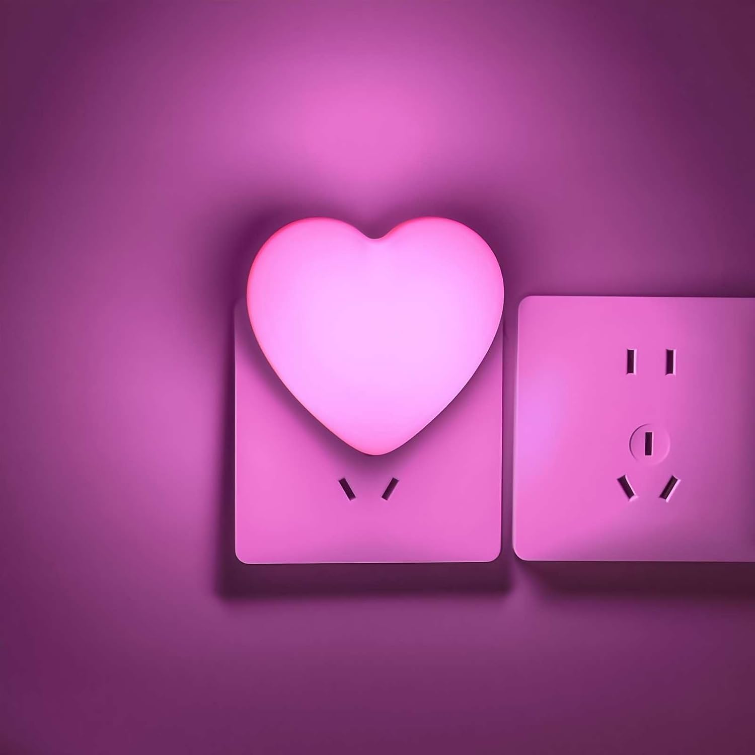 INZU Pink LED Plug-in Night Light for Kids, Auto Dusk to Dawn