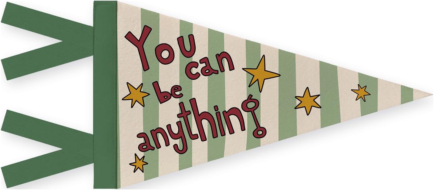 Kids' "You Can Be Anything" Felt Pennant Banner, 8x17 Inch